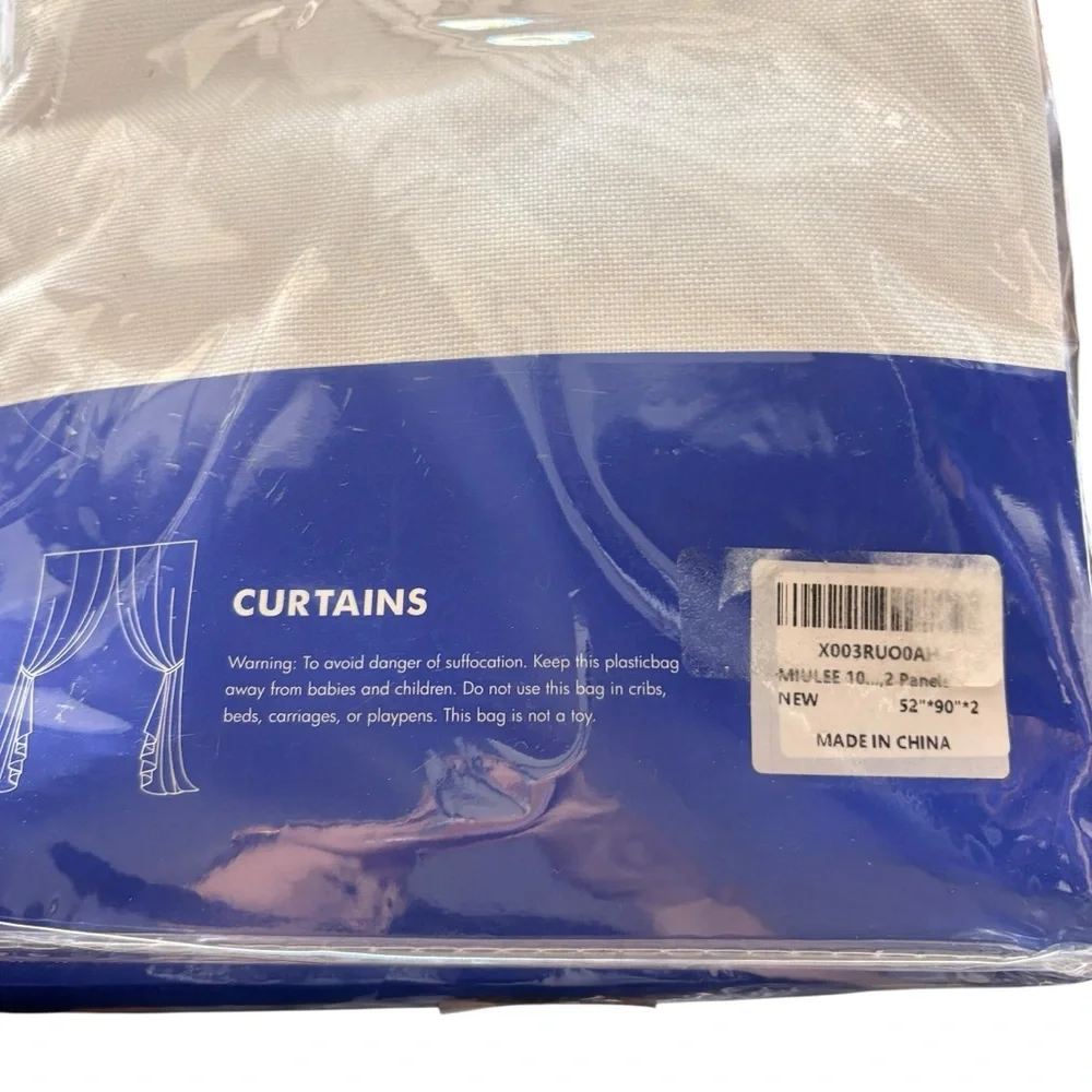 New Miulee White curtains 2 panels 52X90